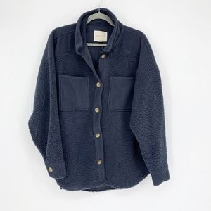 American Eagle I Oversized Ribbed Sherpa Shacket, M